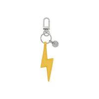 Yellow Force of Nature Lightning Bolt Vegan Leather Charm Keychain